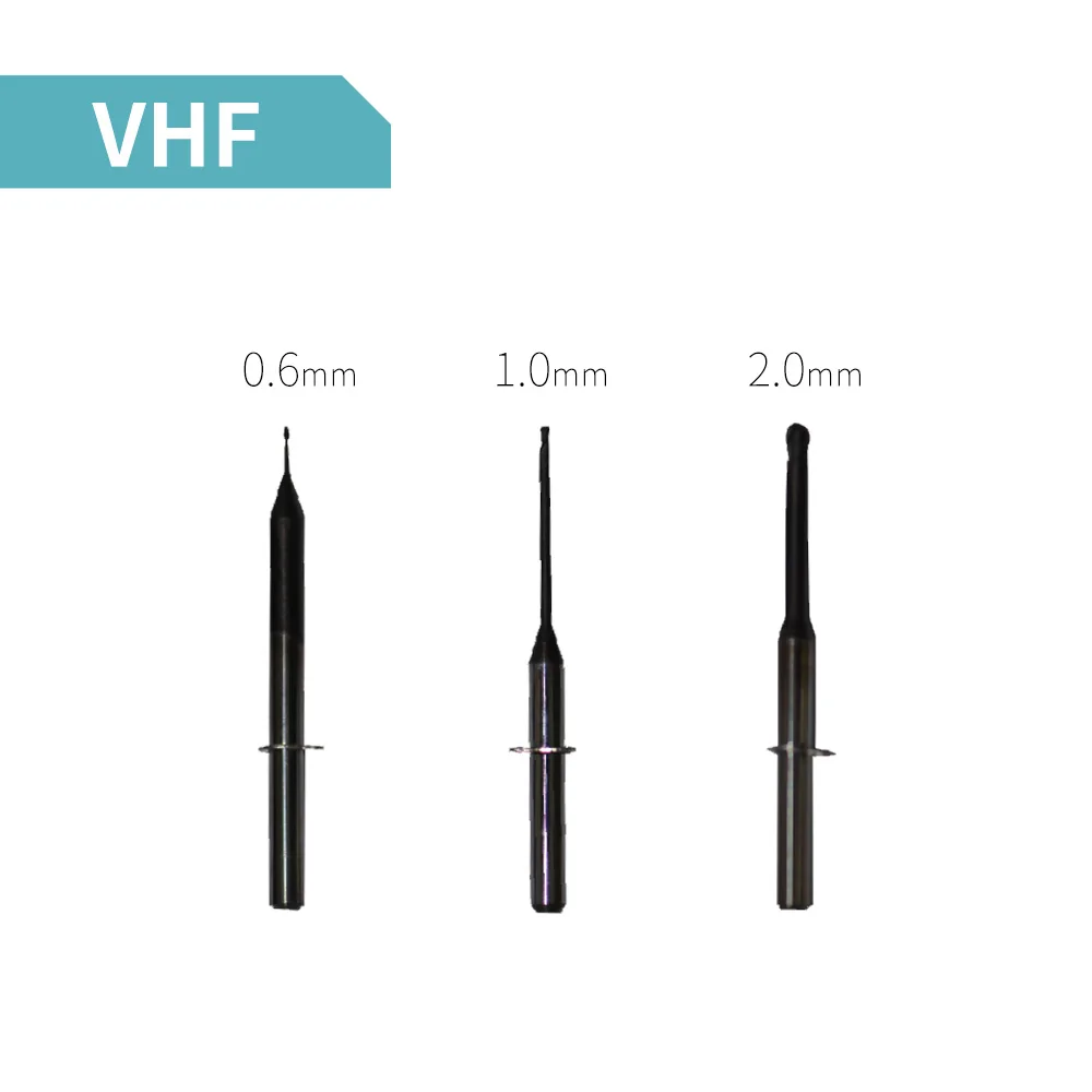 

VHF cad cam milling burs K4/K5/N4 milling machine burs 0.6mm/1.0mm/2.0mm
