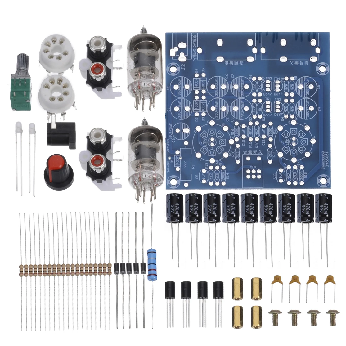 

1pc DIY Tube Amplifier Audio Board 2.0 Channel AC12V 0.8 A Pre-Amp Audio Mixer 6J1 Valve Bile Buffer Amplifiers DIY Kit