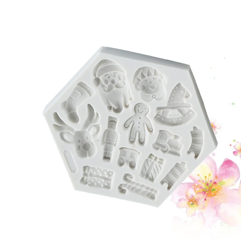 Рождественская форма для шоколада Fondant (сахарная) выпечки тортов силиконовая