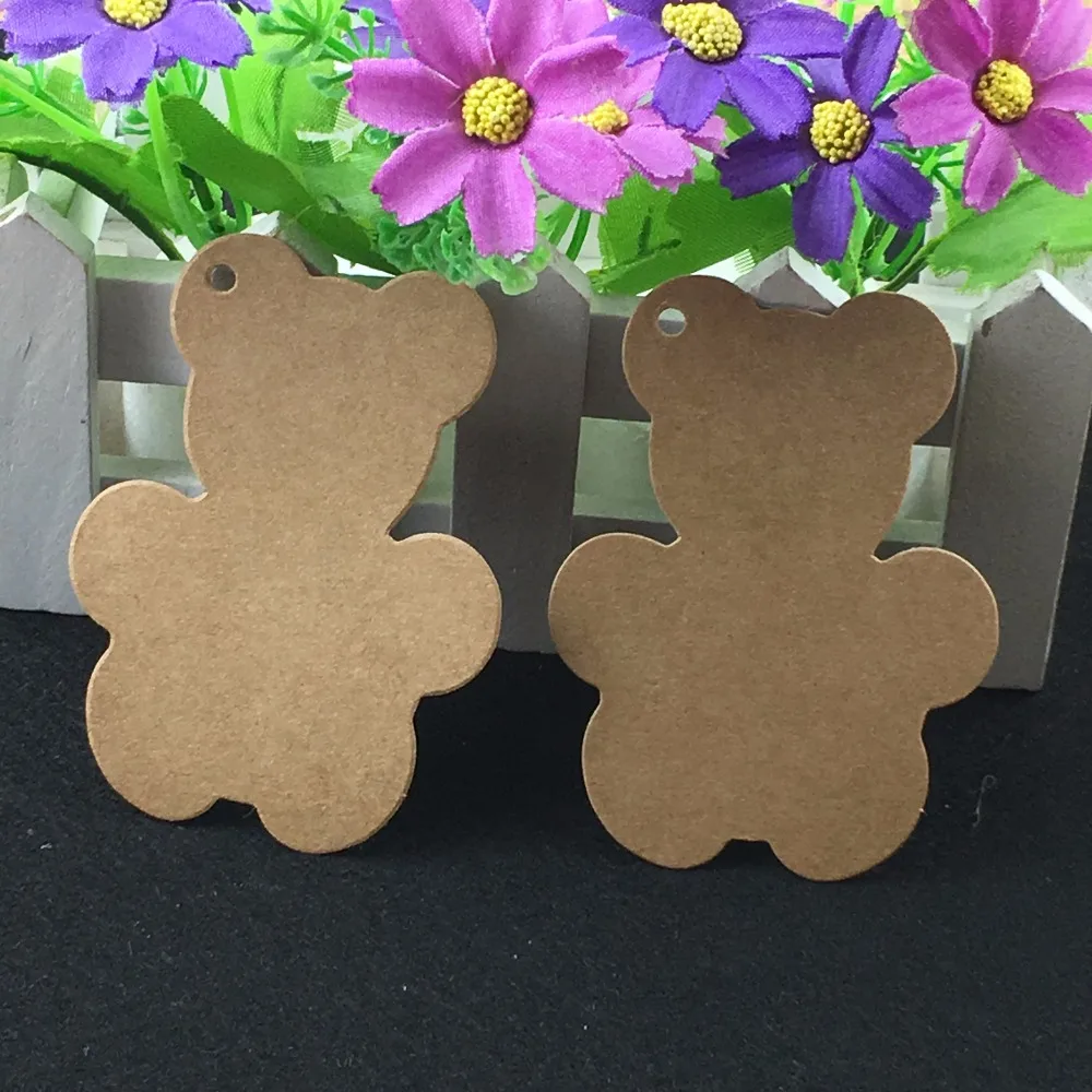 

6x7.2cm brown bear Blank price Hang tag, Gift Tag, price tag 600pcs/lot