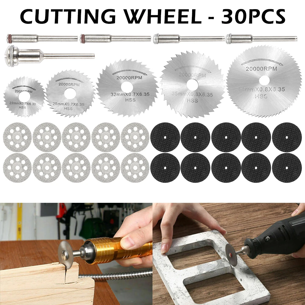 36pcs Wheel Cutter Disc Bits 23mm Blade Cut Sharpness For Rotary Power Tool 