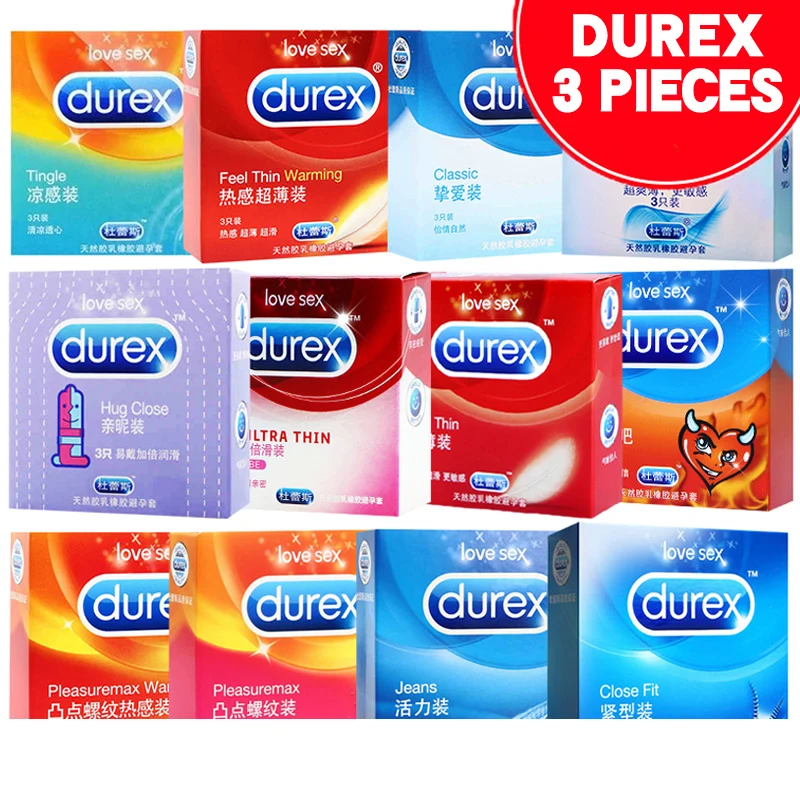 Durex 3 шт./упак. Ультратонкие мужские презервативы Экстра тонкие с ванильным вкусом