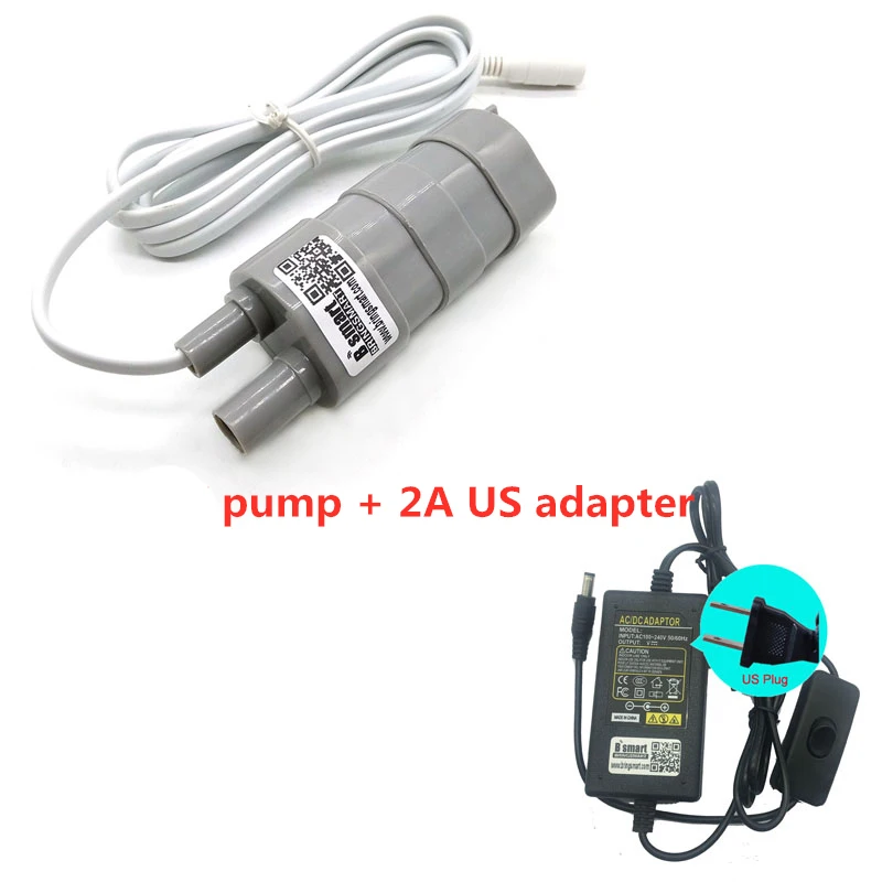 Pump n 2a US adapter 420-600L/ч 3,5-5 м DC 12 В 24 В щетка водяной насос погружной насос SR-500 для аквариума DIY - Напряжение: Pump n 2a US adapter