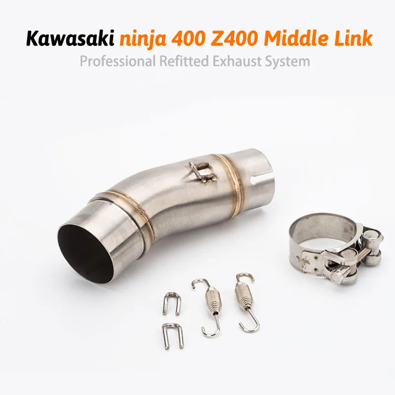Средняя выхлопная труба мотоцикла для Kawasaki Z250 Z300 ниндзя 250R ниндзя 300 2008- Нью-Джерси 400 Ninja400