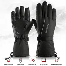 Зимние теплые лыжные перчатки для сноуборда, мужские перчатки для катания на лыжах, водонепроницаемые перчатки для снегохода, велоспорта-30 светильник, светоотражающие длинные манжеты, большие размеры