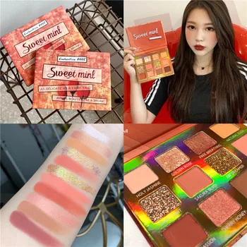 

Creamy Eyeshadow Pallete 12 Color Shadows Palette Christmas Pigmented Eye Shadow Professional Glitter Makeup