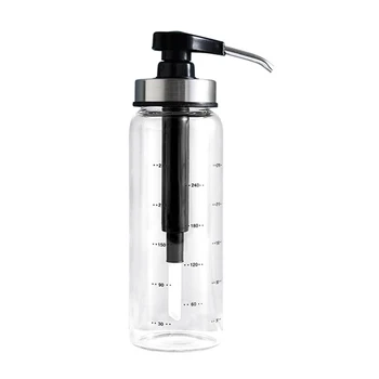 

300ml Stainless Steel Glass Sealing Bottle Kitchen Honey Dispenser Leak-proof Jam Container Cruet