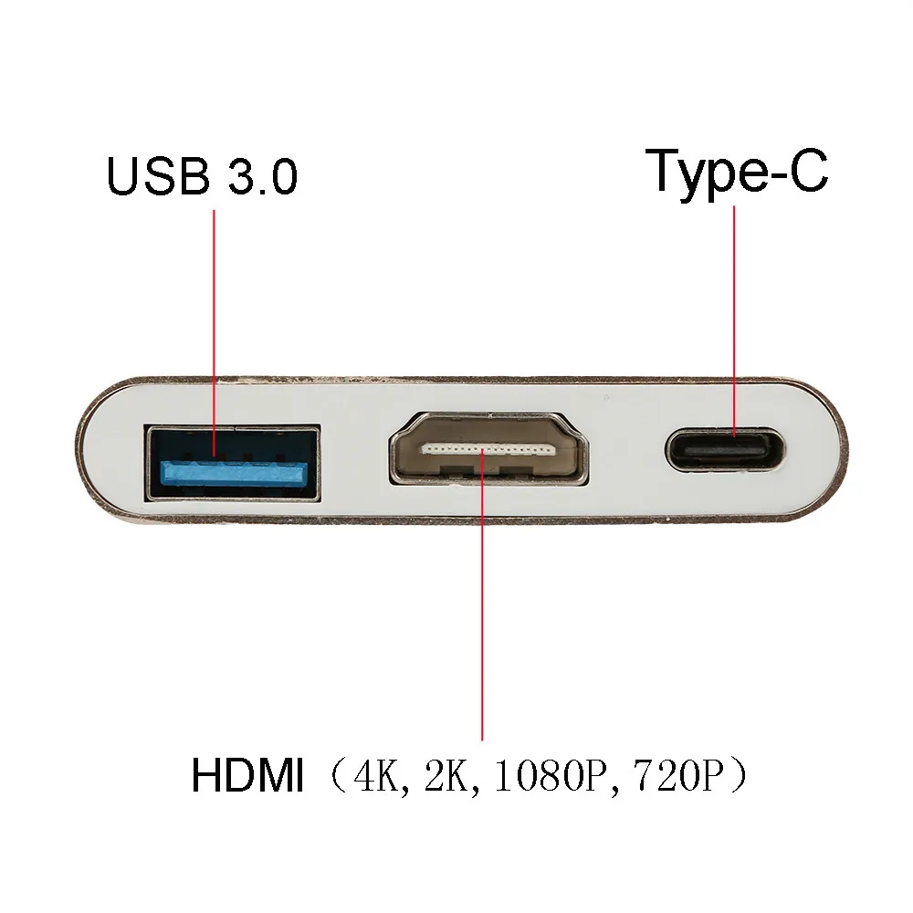 Тип C до 4K HDMI USB 3,0 Супер скорость зарядки концентратор адаптер Plug and Play USB-C 3,1 конвертер для Macbook# LR4