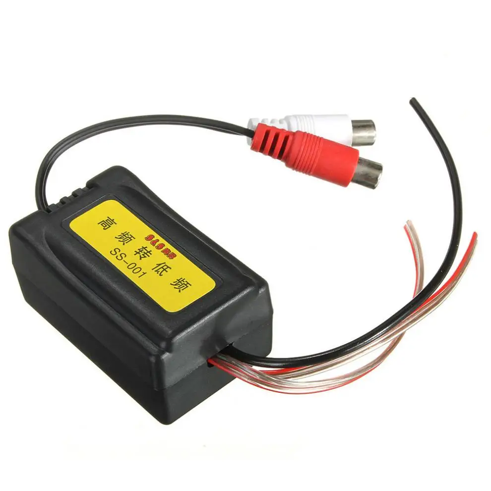 

High to Low Level Car Speaker RCA Converter with Ground Wire