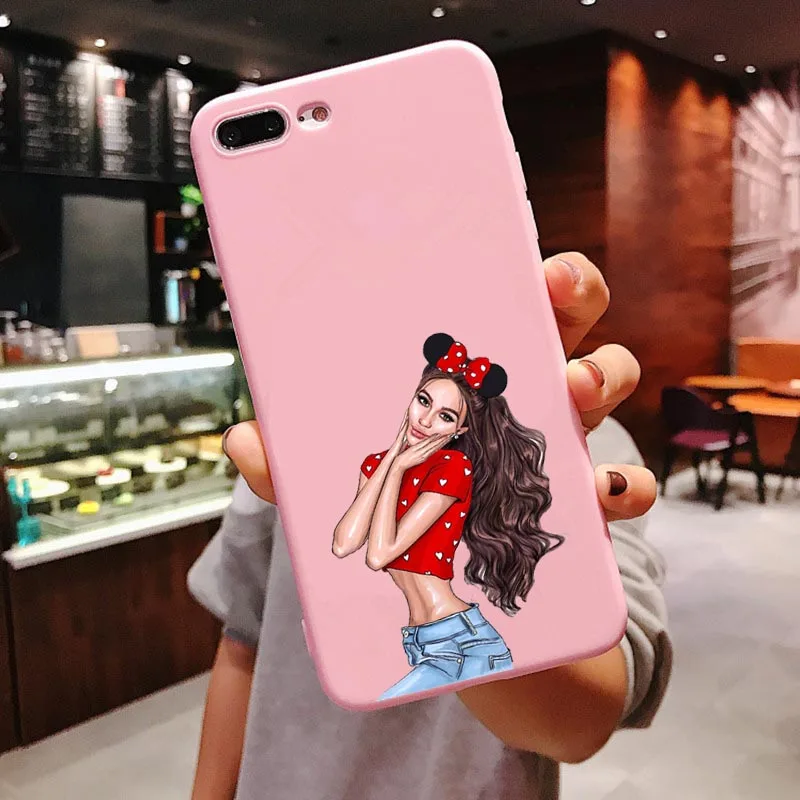 Мягкий чехол из ТПУ для iPhone 8, 7, 6, 6S Plus, 5, 5S, SE, чехол для iPhone X, XS, Max, XR - Цвет: PINK TPU