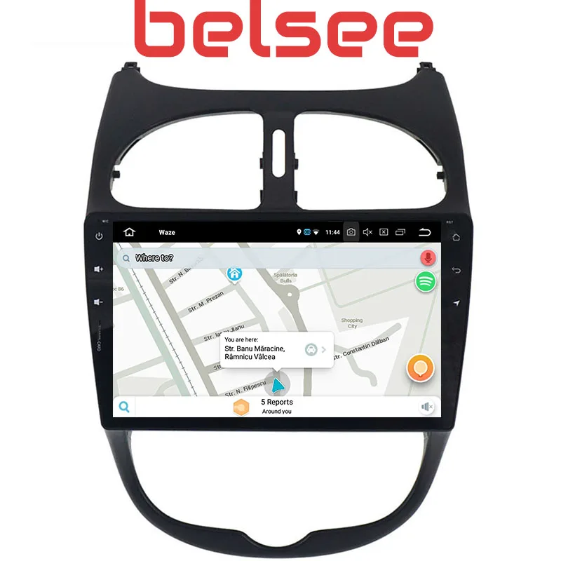 Belsee " сенсорный экран Android 9,0 Восьмиядерный Ram 4+ 64 ГБ головное устройство Автомобильный Радио gps навигация мультимедийный плеер для peugeot 206