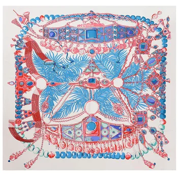 

130*130cm TOP Silk Gemstone luxurious Scarves Women Foulard Square Hijab Scarf Ladies Shawl wrap muffler pareo female hijab