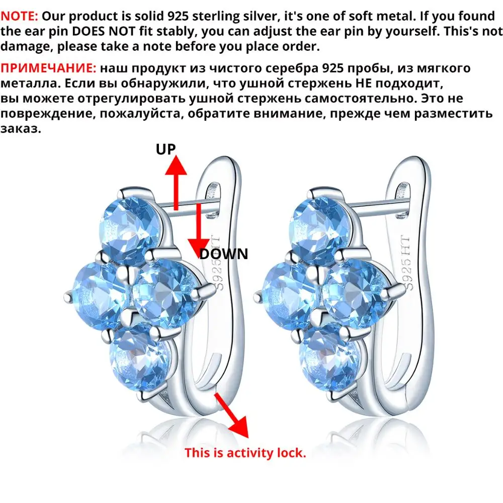 Hutang серьги-кольца с натуральным голубым топазом, драгоценный камень, 925 пробы, серебро, английский замок, изящные элегантные ювелирные изделия для женщин, лучший подарок, Новинка