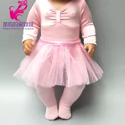 43 см куклы Baby born розовый балета Платье для танцев комплект одежды со шляпой Пижама кукла набор 40 см 17 дюймов 18 дюймовых кукол одежда