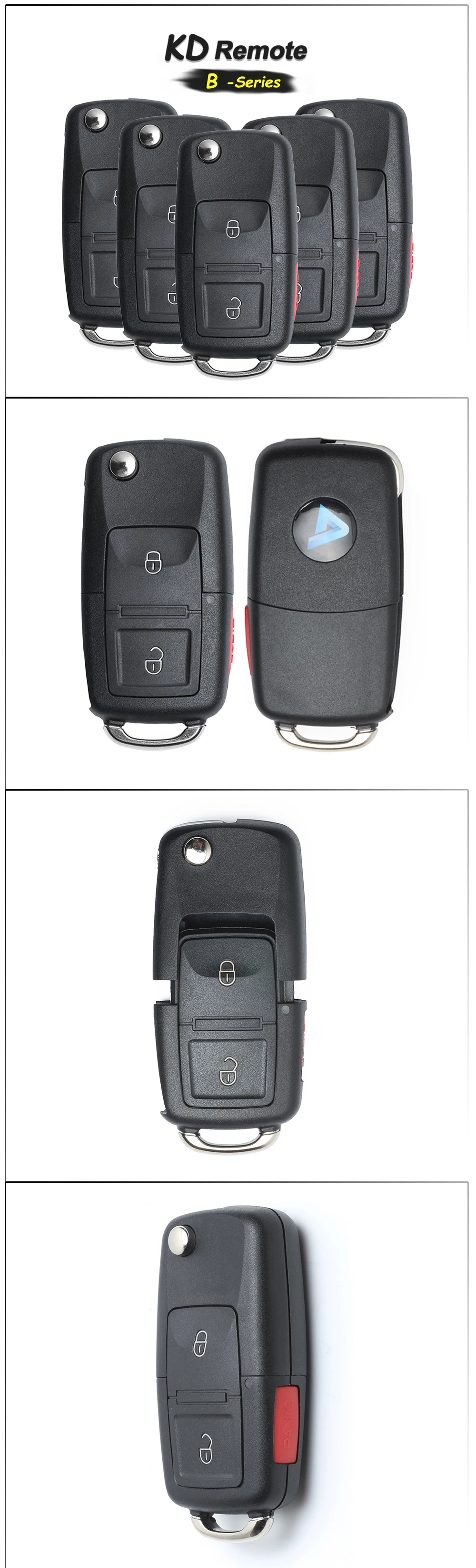 KEYECU 5x B-Series B01 Universal Remote 2+1 3 Button Control Key for KD900 KD900+, KEYDIY Remote for B01-2+1