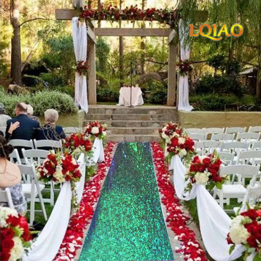 Magic Green Sequin Aisle Runner 004