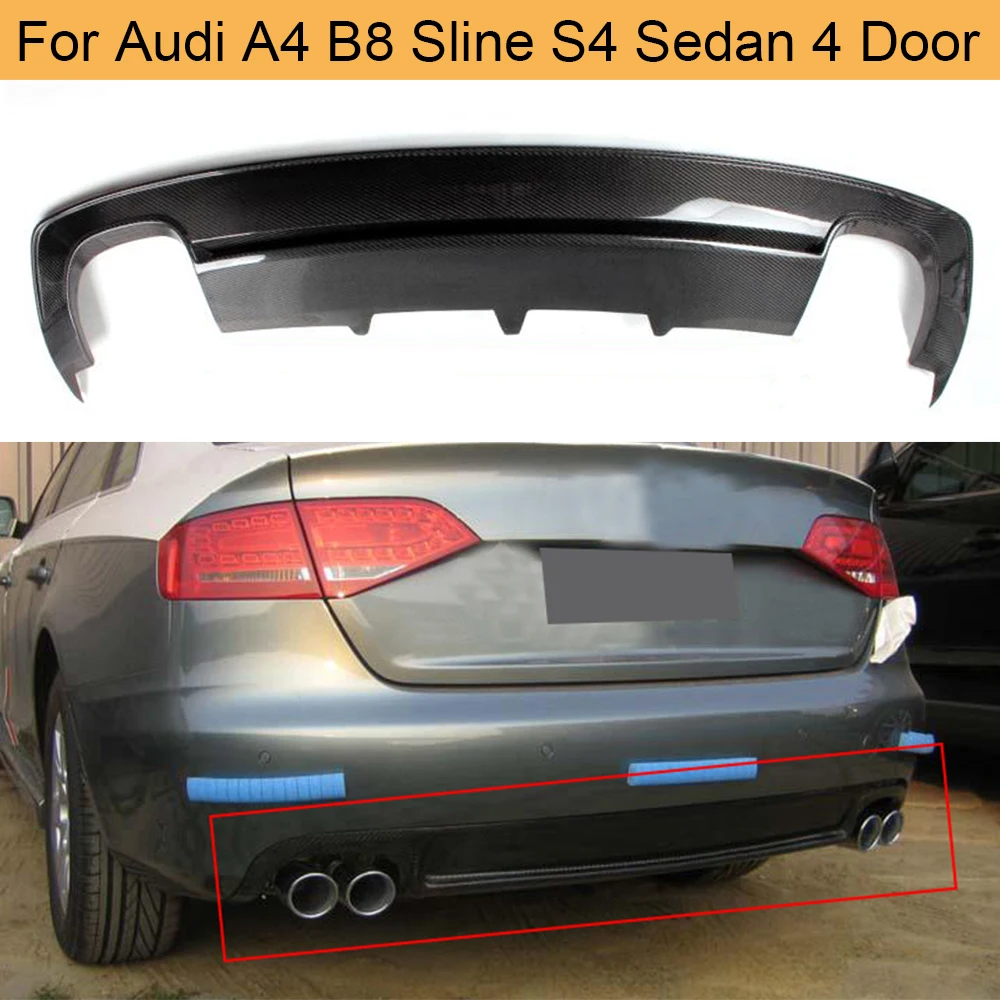 Автомобильный диффузор для заднего бампера из углеродного волокна Audi A4 B8 Sline S4 2013