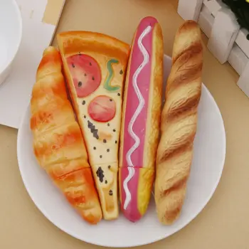 

1Pcs Cute Ballpen Ballpoint Pen Fridge Magnet Hot Dog Bread Baguettes Croissant Pizza Office School Supplies Stationery