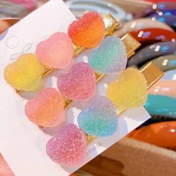 

New Korea Sweet Heart Candy Color Minimalist Hair Clip Hair Grip Lovely Barrettes Hairpin Hair Accessories For Women