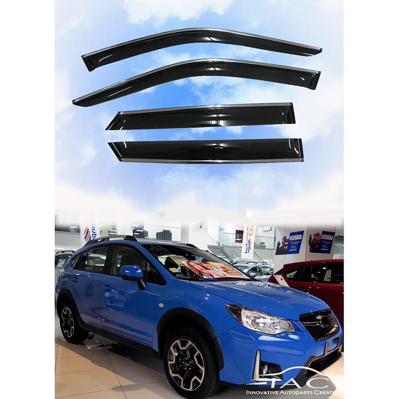

Подходит для Subaru XV Crosstrek 2011-2016 высокое качество черный хром отделка боковые окна Козырьки 4 шт