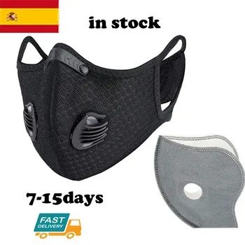 

Spain Fast Shipping Cycling Mask Unisex Mouth Mask Respirator Face Mask Mouth Muffle With Filter For Outdoor Travel Biking