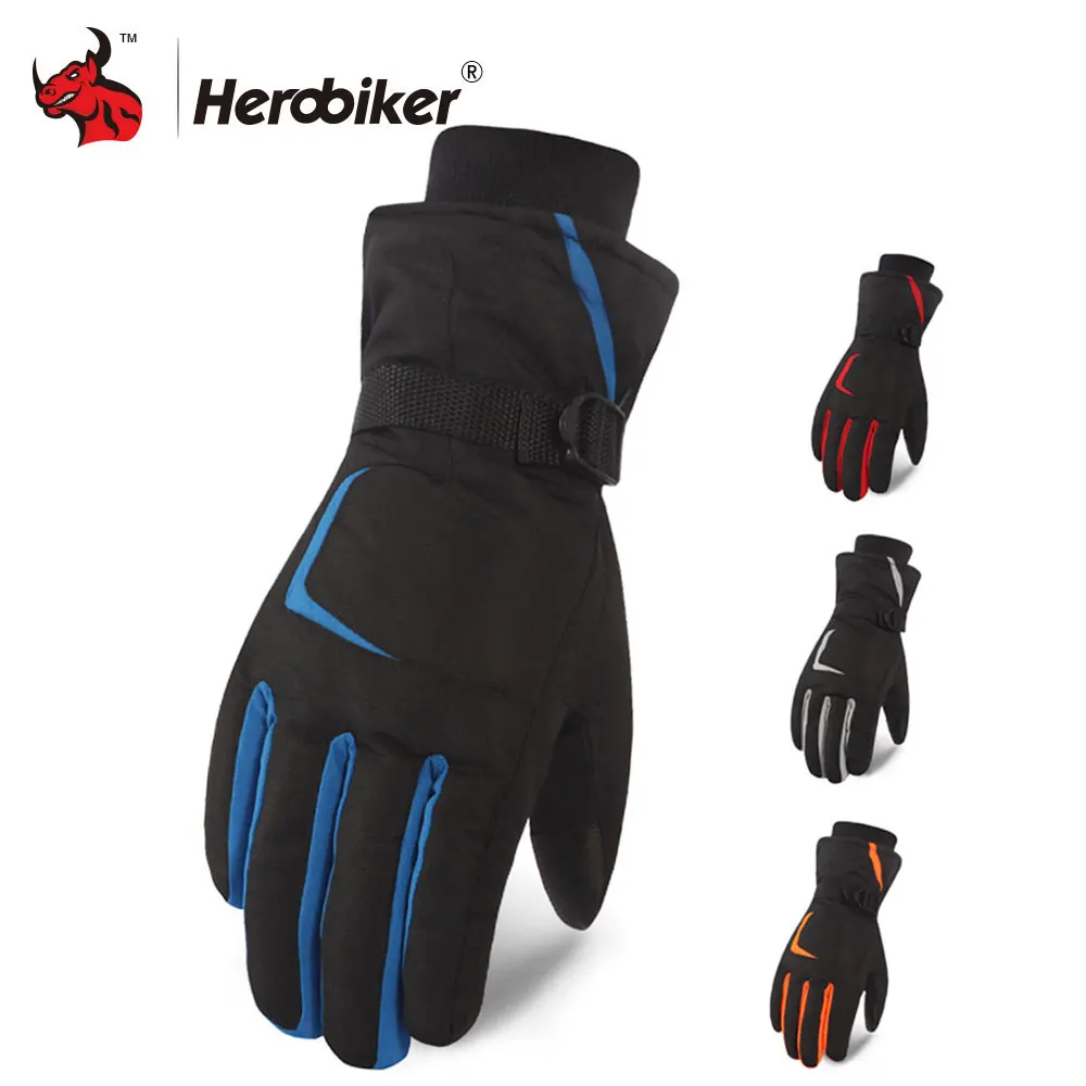 

KINEED Motorcycle Gloves Guantes Moto Men Winter Waterproof Windproof Moto Gloves Touch Screen Motorbike Riding Gloves
