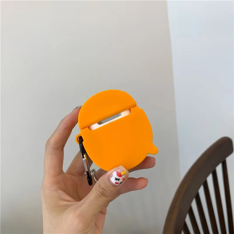 3D милый мультяшка Гудетама чехол для Airpods 1 2 мягкий силиконовый наушник чехол для Apple Air Pods чехол с кольцевой пряжкой