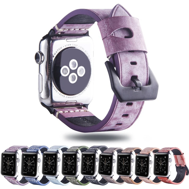 44mm 40mm iWatch band 38mm 42mm Apple watch bands Genuine Leather strap pulseira Apple watch 5 4 3 2 1  bracelet black strap 44mm 40mm iWatch band 38mm 42mm Apple watch bands Genuine Leather strap pulseira Apple watch 5 4 3 2 1  bracelet black strap