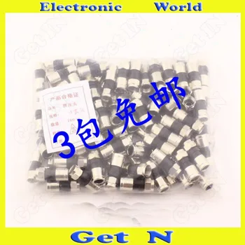 

50pcs/Pack Waterproof Snap & Seal Full-Copper F Connector for 75-5 Cable STB RG6 Coax Connector for both 2 and 4 Shielding Coax