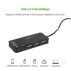 Usb-концентратор + развлекательный стерео адаптер звуковой карты с 3 портами USB 2,0 2 микрофонными разъемами 3,5 мм наушники аудио AUX