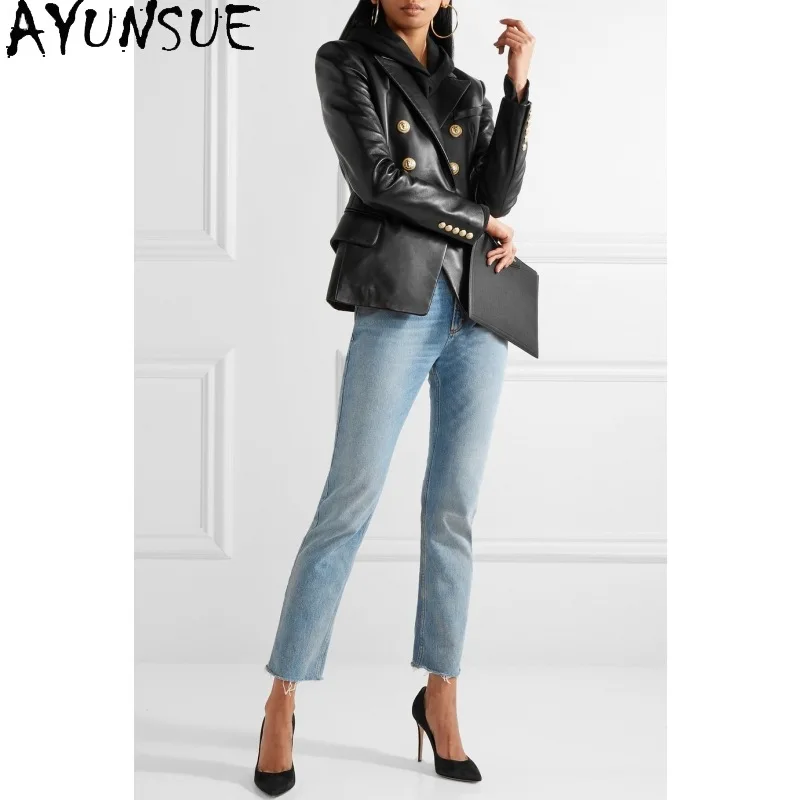 

AYUNSUE Real Genuine Leather Jacket Women Clothes 2020 100% Sheepskin Coat Women's Fur Coat Spring Autumn Suit OL Korean Elegant