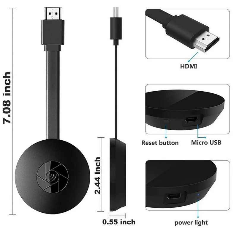 ТВ приставка 1080P беспроводной Wi Fi дисплей Mirascreen Цифровой HDMI медиавидеопоток