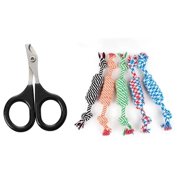 

1pcs Pet alloy Nail Toe Scissors Trimmer & 1Pcs 27Cm Dog Pet Puppy Chew Cotton Rope Ball Braided Knot Toy