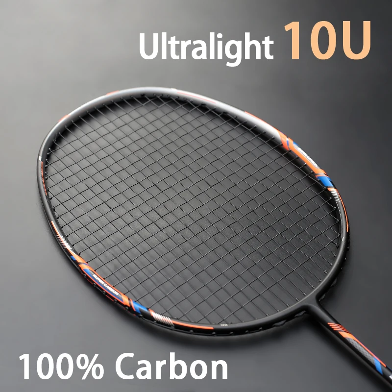 Super Light 10U 52G 100% Carbon Fiber Strung Badminton Rackets G
