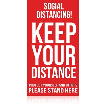 

Social Distancing Car Indoor Ground Sticker Distance Marker "Keep Your Distance Stand Here" Floor Decal