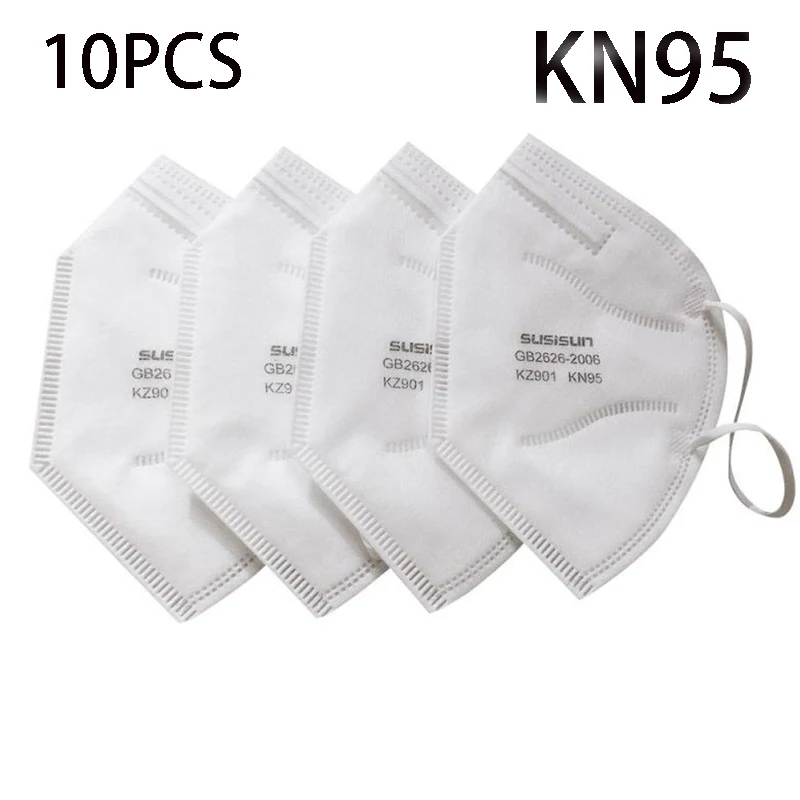 

10PCS Anti Pollution N95 Mouth Mask Pm2.5 Dust Respirator Reusable FFP2 KN95 Protection Face Mask Cover for Allergy Travel