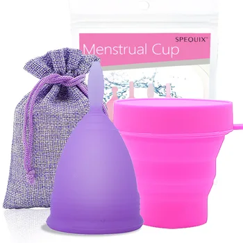 

Medical Grade Silicone Menstrual Cups Feminine Hygiene Reusable Period Lady Cup Copa Menstrual Coletor With Sterilization Cup
