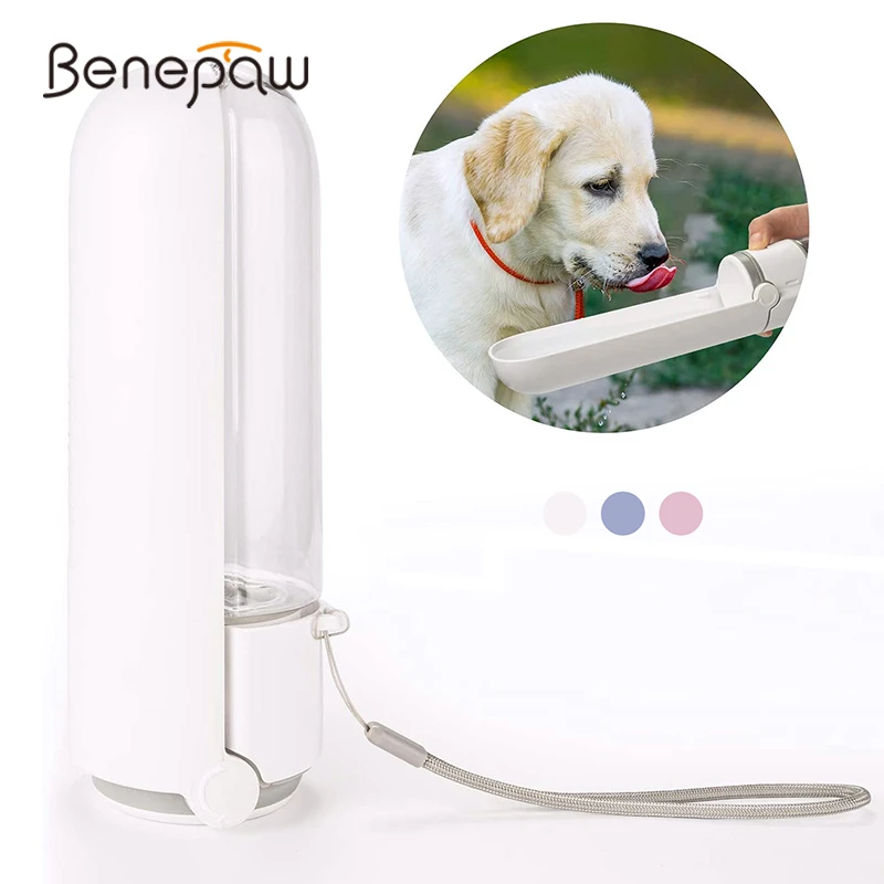 

Benepaw Long Trough Pet Water Bottle Portable Rotatable Clamshell Sink nontoxic Leakproof Dog Drinking Bottle 420ml/14.2oz