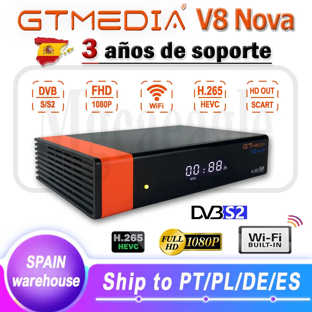 1080P HD DVB-S2 GTmedia V8 Nova 3 года спутниковый ТВ приемник встроенный WIFI питание от Freesat