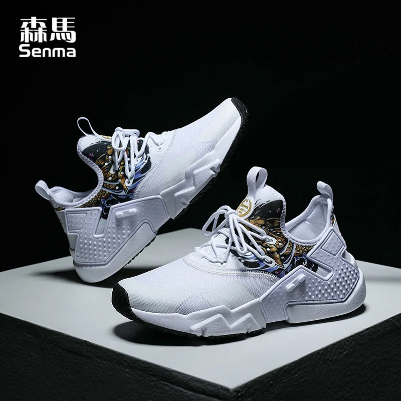 

Semir Athletic Shoes Women's INS Trend Korean-style Versatile 2019 New Style Spring Flat Top Shoes Black And White with Pattern