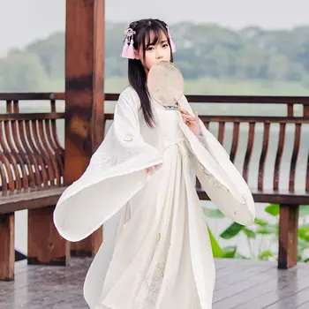 

2020 hanfu coat beautiful embroidery women chinese style vintage hanfu coat hanfu modern white Sunscreen Cardigan