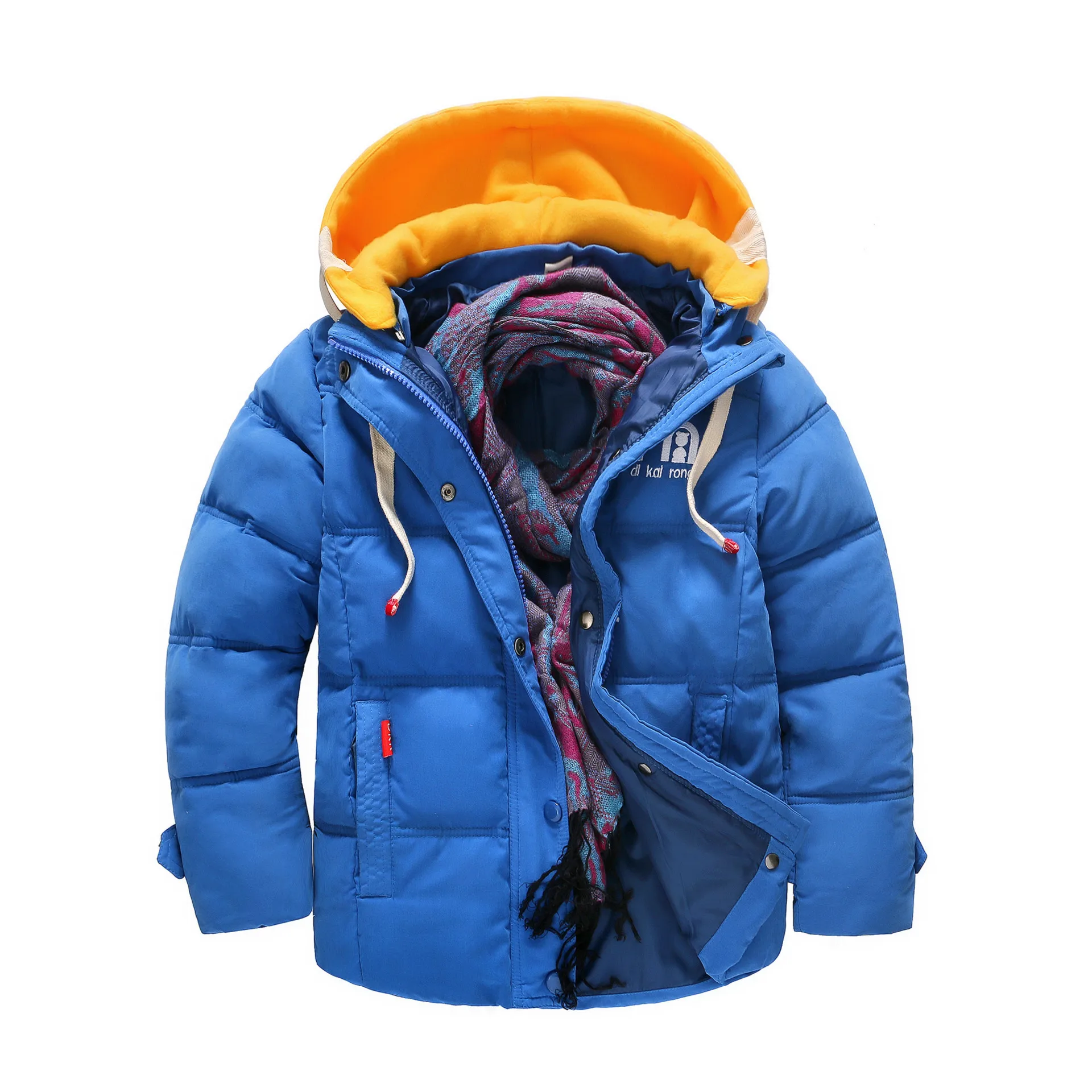 

England Style Children Down & Parkas 5-12T Winter Kids Outerwear Boys Casual Warm Hooded Jacket for Boys Solid Boys Warm Coats