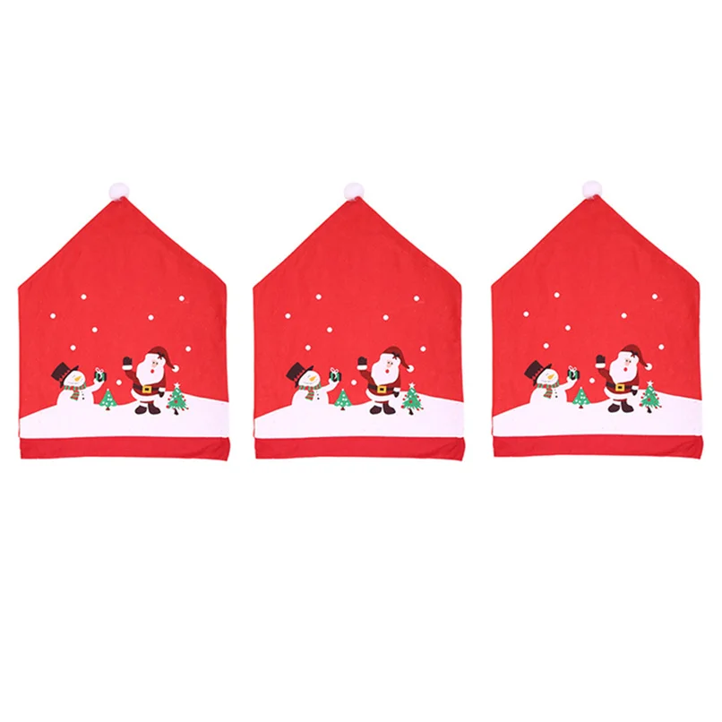 Красный Chair covers Santa Claus Kitchen Table Chair Covers Christmas Holiday Home Wedding Decoration chair case#4L23 - Цвет: Красный