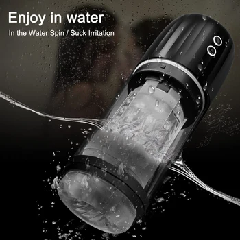 IPX8 Waterproof Male Masturbation Toys Automatic Rotation Sucking Machine Glans Trainer Masturbator Sex Tos for Men Adults Goods 3