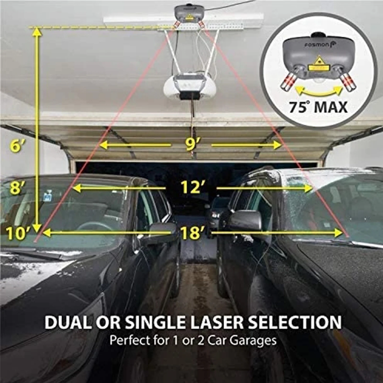 Park Dual Laser Garage Assist 360-Grad-Einparkhilfe ABS Autosensor