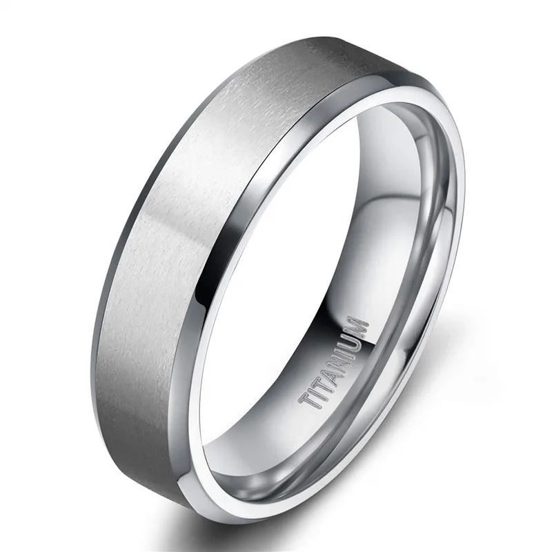 TIGRADE 4/6/8 мм матовый Титан кольцо Для мужчин серебряный мужской женский обручальное Обручение кольца классической для Для женщин Модные украшения - Цвет основного камня: 6mm