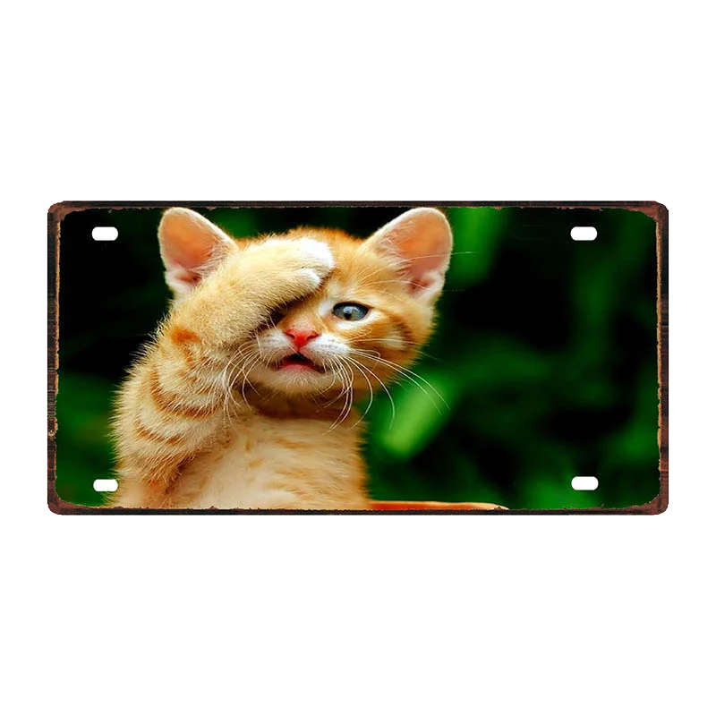 Кошка Собака 30X15 см номерной знак животных металлический знак для Wall Art Pet Shop Ресторан Хоум Винтаж декор 30X15 см DDC-0019A - Цвет: DC-0036