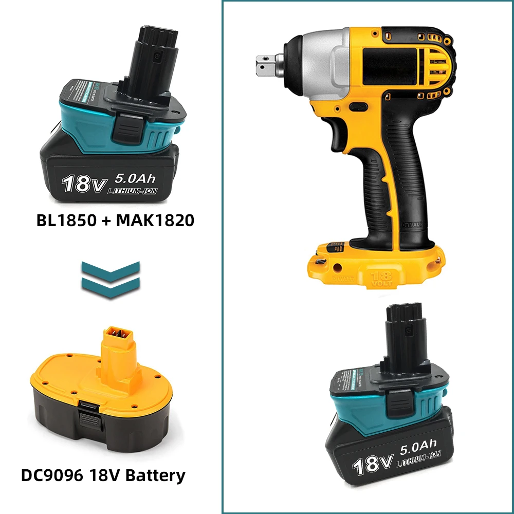 Адаптер батареи для Makita BL1830 BL Series 18V преобразователь литиевых батарей в DeWALT DC9096