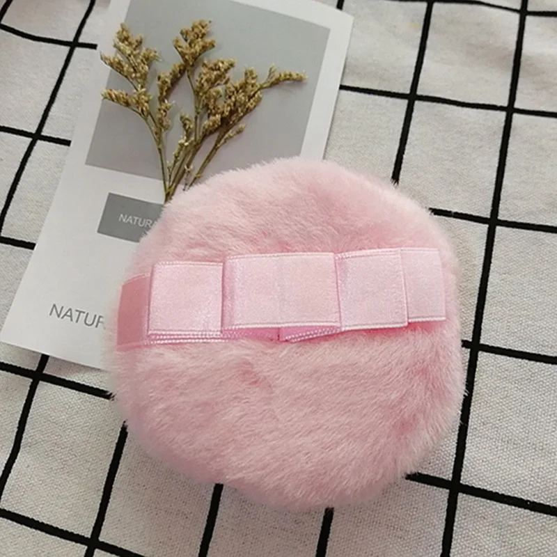 pink 1 шт. Профессиональная Детская косметическая губка с бабочками, порошковая губка для Talcum, косметическая пудра для макияжа, плюшевая пуховка для пудры - Цвет: pink