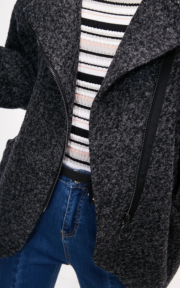 Только женское осенне-зимнее Короткое шерстяное пальто в форме кокона | 11836T501